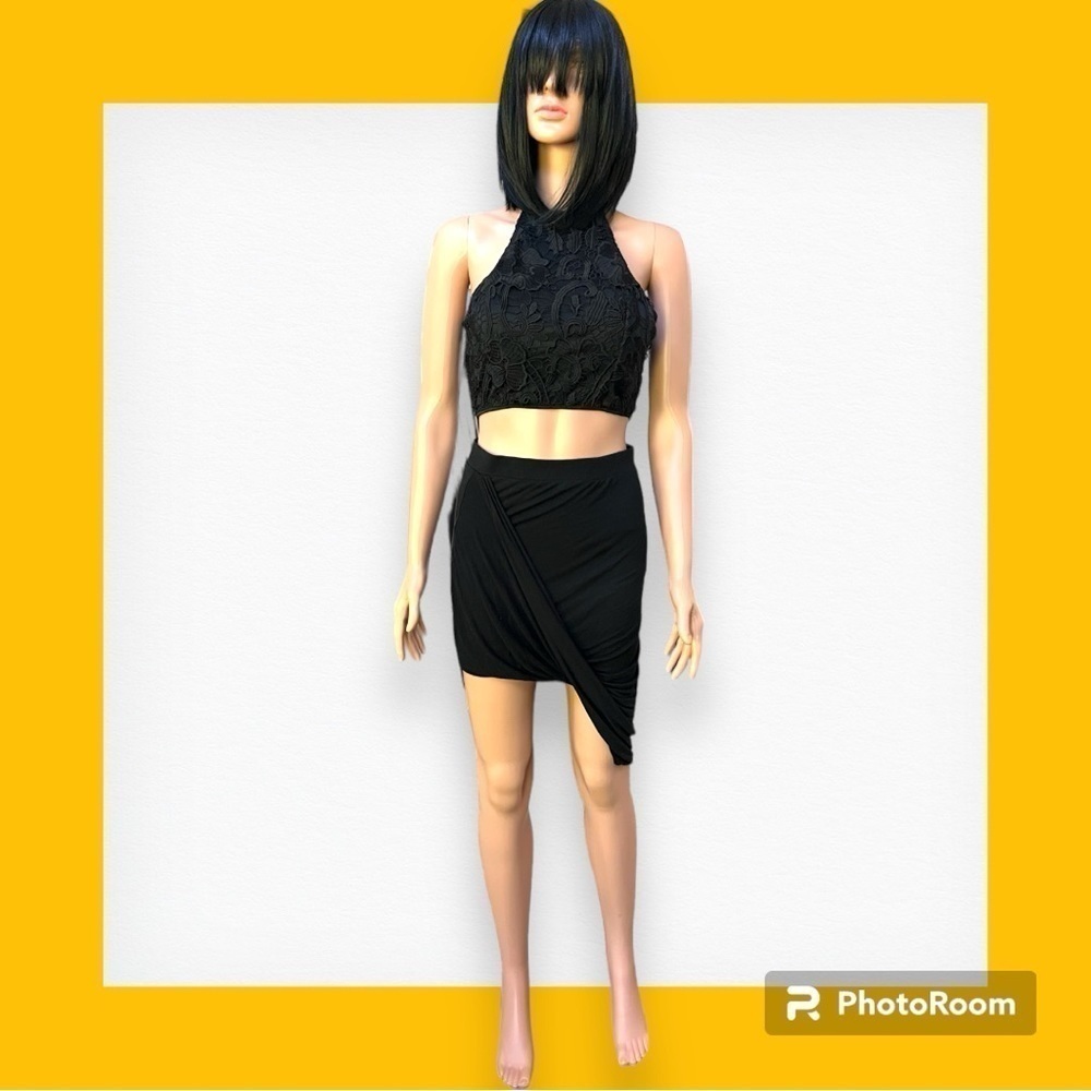Charlotte Russe Lace Halter Outfit Set Medium